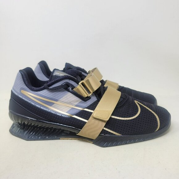 Nike Romaleos 4 Weightlifting Squat Shoes Black Gold Men\'s Size 10 CD3463-001 main image 9